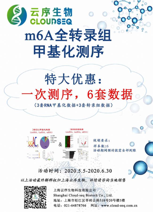 云序生物m6A-全轉(zhuǎn)錄組測序大促銷